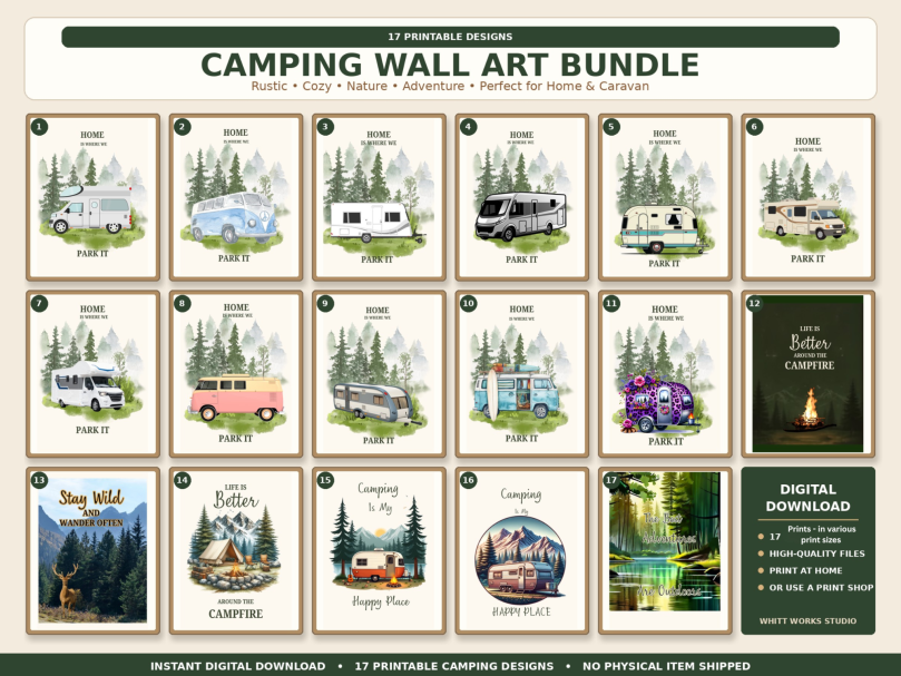 Camping Wall Art Bundle Camping Wall Art Bundle