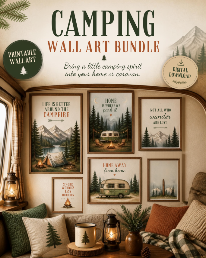 🏕️Camping Wall Art Bundle | 17 Printable Camping Prints 🏕️Camping Wall Art Bundle | 17 Printable Camping Prints